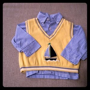 12 month Sweater Vest Dress Shirt Combo